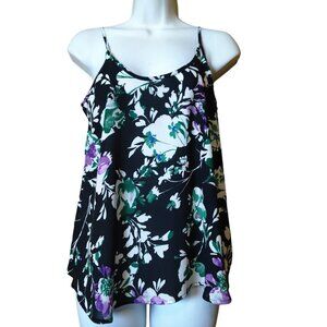 Apt 9 Women's XS Adjustable Spaghetti Strap Floral Lightweight Blouse Top